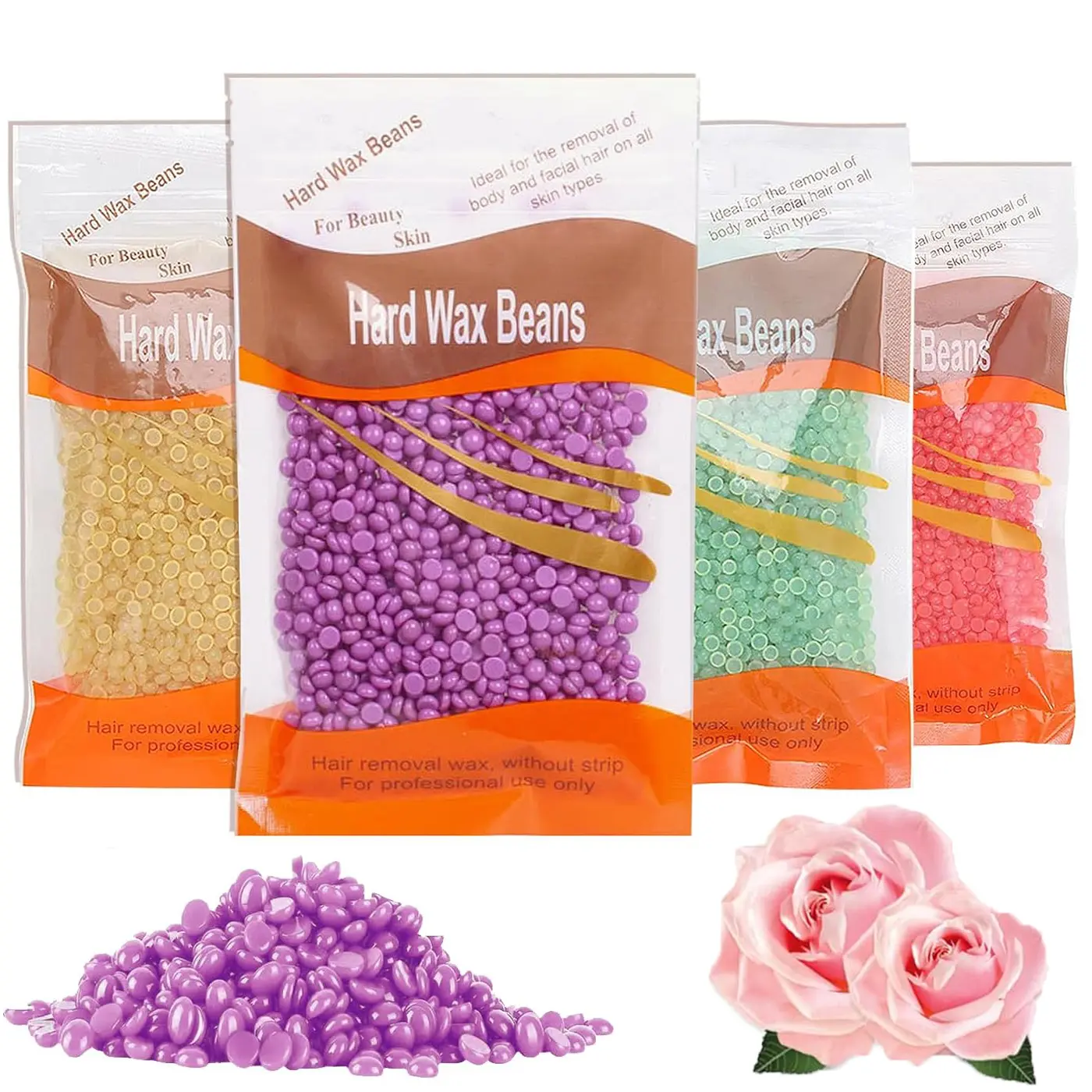 300G Hard Wax Beads For Hair Removal,Hair Removal Wax Beads for Face and body,At Home Waxing Bead For All Skin Types