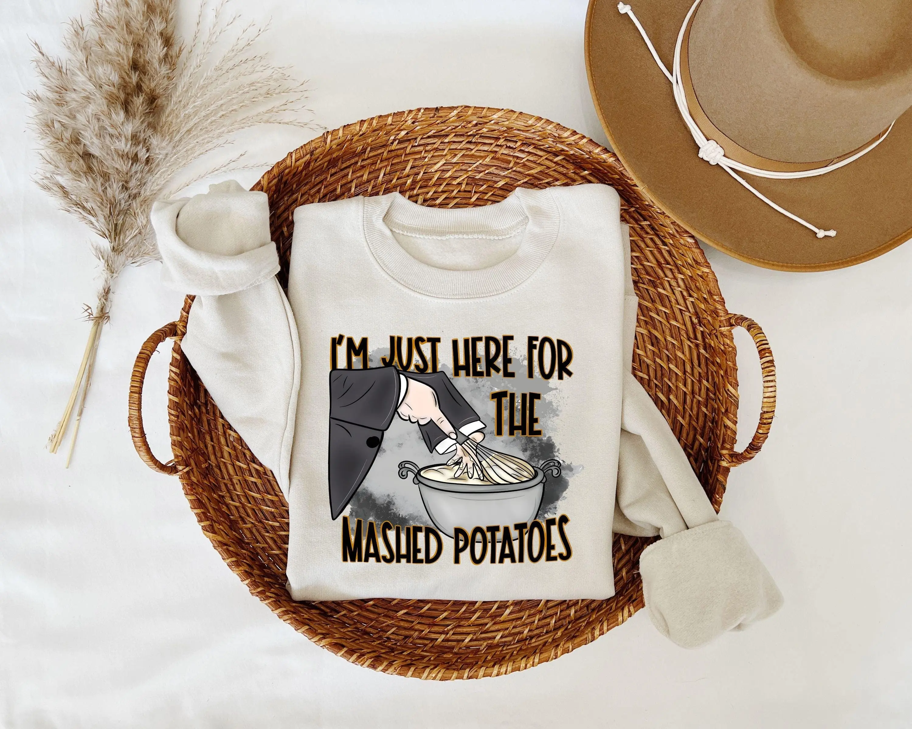 I’m Just Here For The Mashed Potatoes Sweatshirt, Funny Thanksgiving Sweater, Funny Fall Thanksgiving Shirt, Thanksgiving Dinner Shirt, Funny Mashed Potatoes Tee
