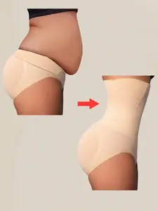 Women's Solid Color High Waist Shapewear Panty, Breathable Comfortable Tummy Control Butt Lifting Shaper, Ladies Shapewear Bottoms for Daily Wear, Minimalist Shapewear