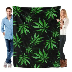 Cannabis Leaf Blanket,Lightweight Flannel Fleece Cannabis Leaf Throw Blanket Gifts for Girl All Season,Blanket for Bed/Couch/Sofa for Adult