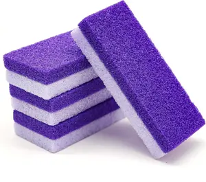 Foot Pumice Stone 4 Pack Pedicure Stone for Feet Pumice Sponge for Feet Callus Remover and Scrubber Double Sided Pedicure Foot Pumice Stone for Feet and Heels Callus and Dead Skins (Purple)