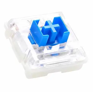 Low Profile Blue Mechanical Switches (10 Pack) Clicky & Tactile, 1.2mm Actuation, 3.0mm Travel, 50gf Actuation Force, MX-Style Stem, Hot-Swap for Mechanical Keyboards