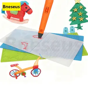 3D Printing Pen Model Pad Set, Silicone Design Mat with Two Finger Protectors, Drawing Tool for Kids and Adults, Art Supplies