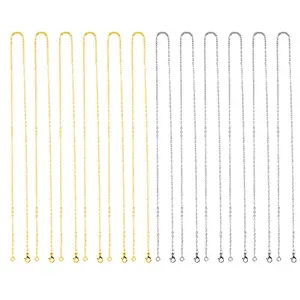 19.7inch 18K Gold Plated Finished Cable Chain Necklace Bulk Discount Jewelry Supply