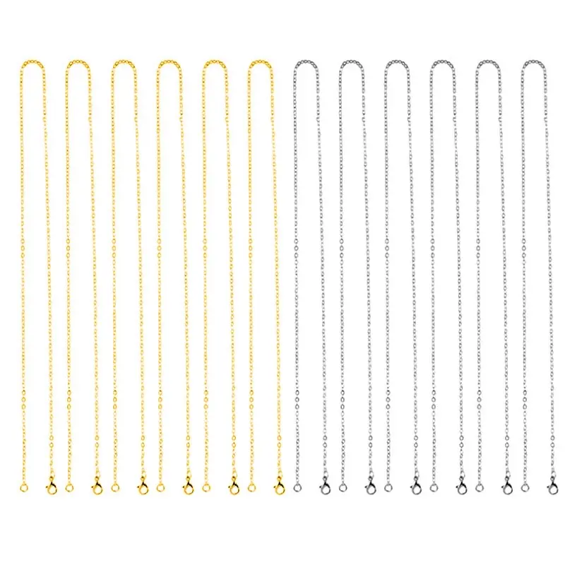 19.7inch 18K Gold Plated Finished Cable Chain Necklace Bulk Discount Jewelry Supply