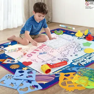 Kids Cartoon Magic Watercolor Painting Mat Set, Interactive Creative Drawing Toy with Accessories, Art Supplies, Birthday Gift for Boys & Girls
