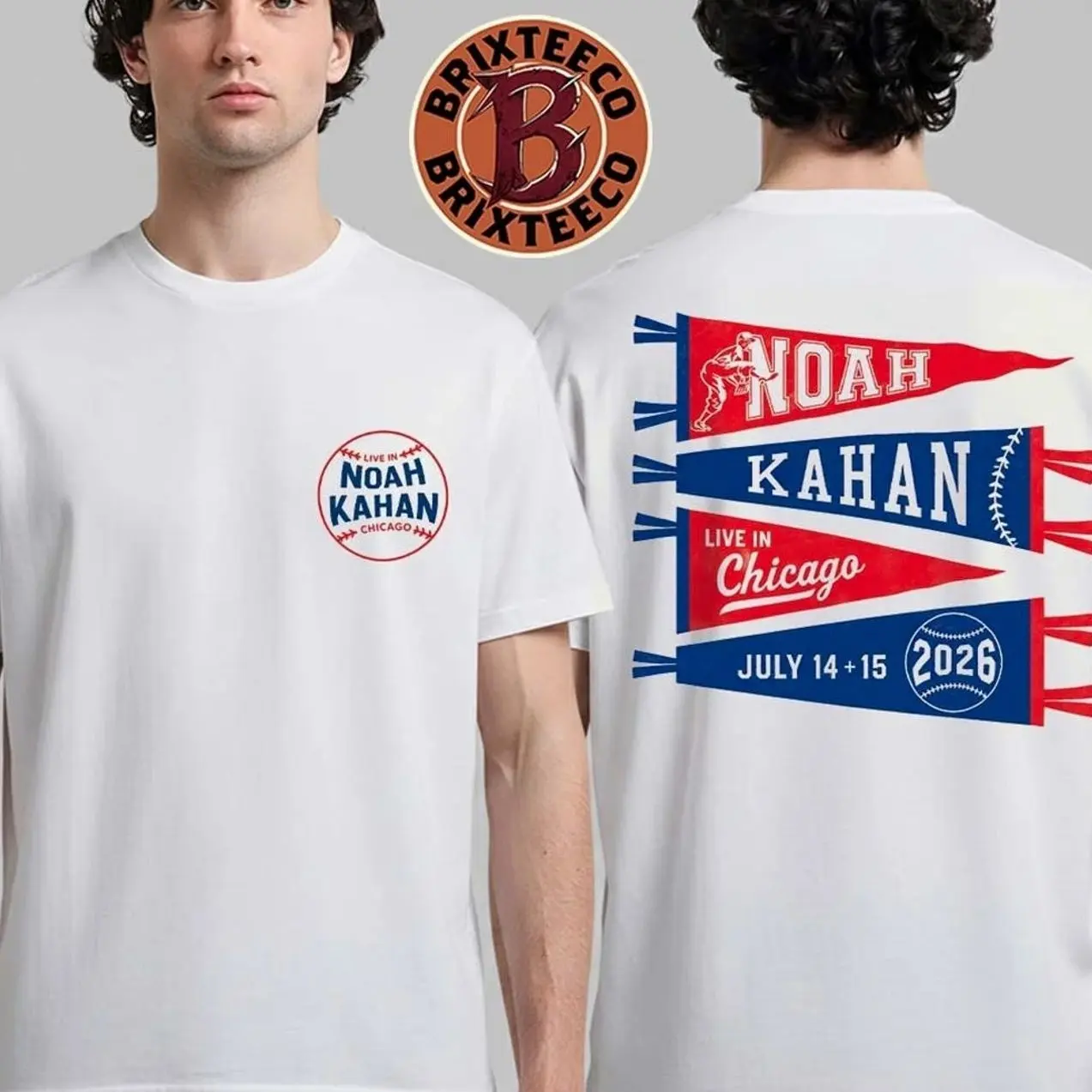 Noah Kahan Live In Chicago 2026 Specific Merch Tee At Wrigley Field On July 14 15 2026 Baseball T-Shirt 70B