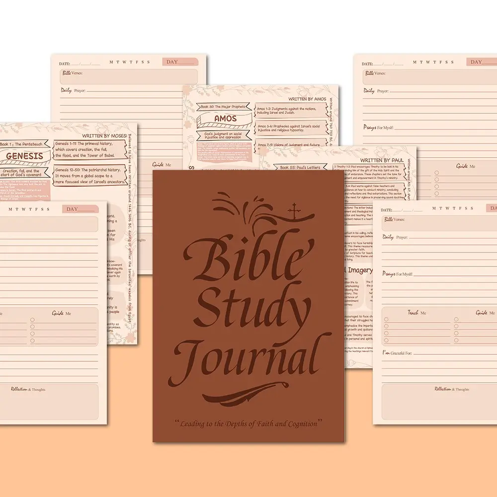 Bible Study & Prayer Journal, Guided Journal - Hardcover Notebook with Daily Prayer Pages & Character Study Guide, Deepen Faith, Scripture Reflection & Sermon Notes, Christian Planner for Men & Women, Devotional Notebook, Journaling Supplies