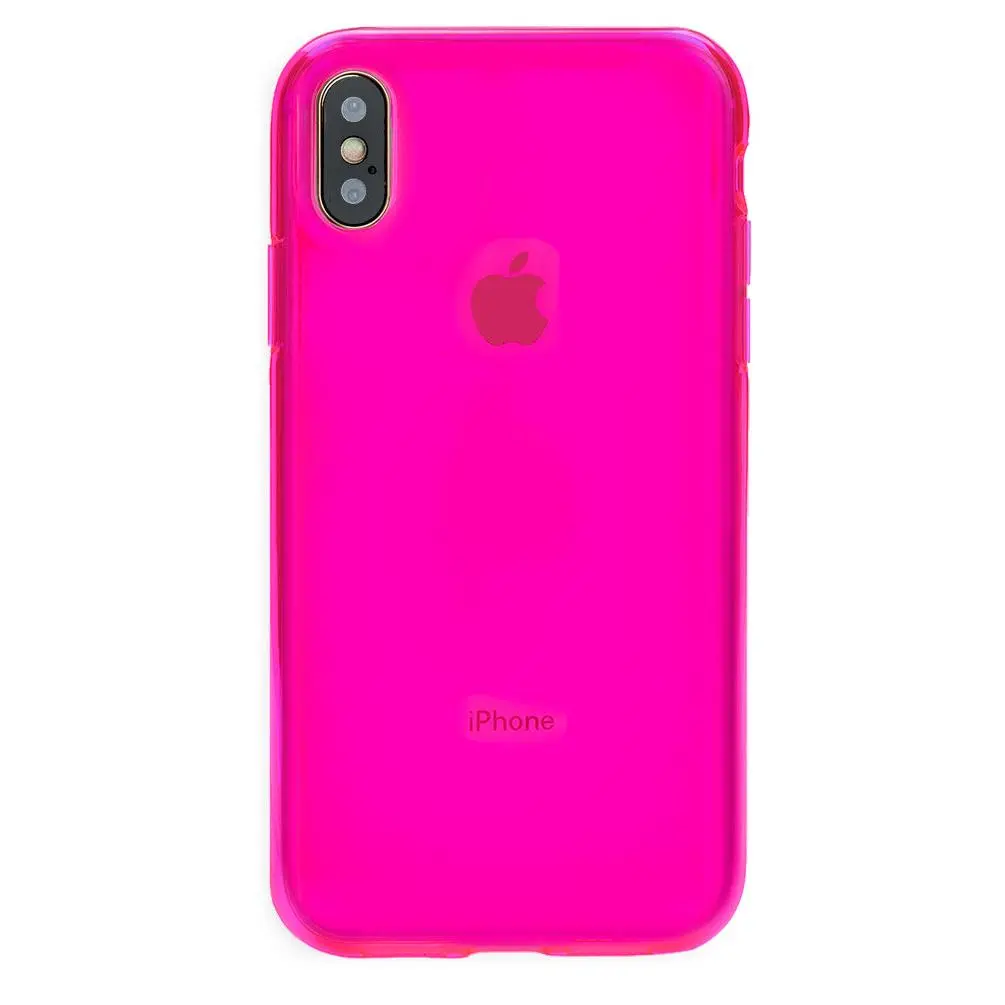 Velvet Caviar Neon Pink Clear iPhone Case - Trendy & Stylish Compatible Phone Cases with Shockproof Protection