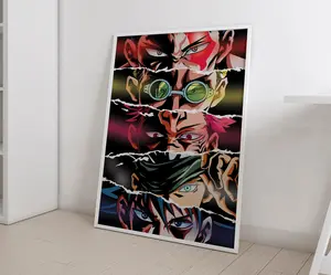 Jujutsu Kaisen Thick Photo Wall Art Print - Artistic Eyes Graphic, No Framed, High Color Fastness, Wipeable Paper Poster with Sukuna, Todo, Gojo, Megumi, Nanami Themes for Room Home Decor