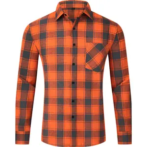 DOKKIA Flannel Shirt Jacket Casual Dress Long Sleeve Buffalo Plaid Work Checkered Checked Gingham Tartan Regular Fit Tops Outfit with Chest Pocket Menswear Streetwear