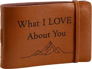 What I Love About You Book, 50 Fill-in-the-Blank Reasons, Gifts for Women, Men, Boyfriend, Husband, Him, Girlfriend, Couple, Handmade Valentine’s Day, Pocket Size Leather Journal