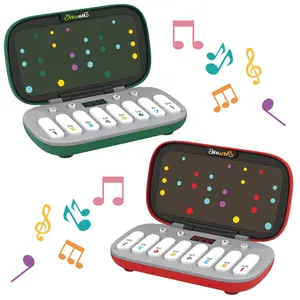 CoolNuro Rhythm Music Game Console - Red & Green Digital Piano Toy with 7 Major Modes, Interactive Musical Instrument for Kids, Develops Rhythm & Piano Skills, Educational Playtime, Pocket-Sized
