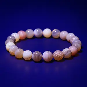 Gray Persian Gulf Agate Energy Bracelet – Elegant Natural Crystal for Emotional Harmony & Grounding Energy