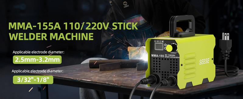 【TikTokShopHolidayHaul】SEESE 155Amp MINI Portable Welding Machine, Stick Welder, AC 110/220V smart conversion, LED Display Digital Welder, Portable MMA Arc Welder Gift for Thanksgiving,Christmas,New Year