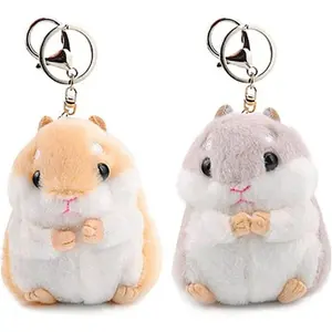 Set of 2 Cute Hamster Plush Keychains Stuffed Animals Keyring Charm Handbag Pendant Set of 2 Cute Hamster Plush Keychains Stuffed Animals Keyring Charm Handbag Pendant