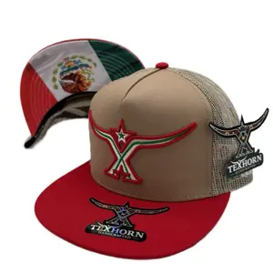 TEXHORN CAP STYLE RIO BRAVO with Mexico Flag in Under Brim - Handcrafted Design & Unique Star Emblem