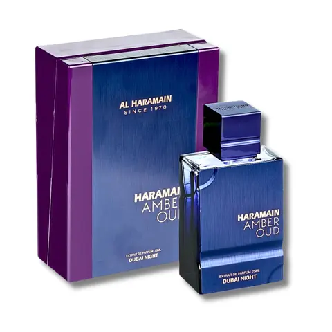 AL HARAMAIN Amber Oud Dubai Night Extrait de Parfum - 2.53 oz/75ml Unisex Aromatic Luxurious Fragrance, Urbane Evening Scent with Amber, Oud, Rose, Floral, Musk, Benzoate Notes, Long-Lasting Spray, Perfume Oil for Adults