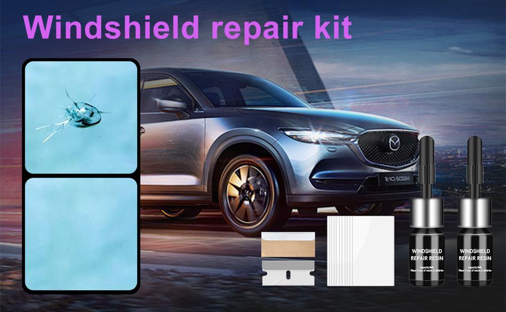 Windshield Crack Chip Repair Kit: 2 Bottles Quick Fix Car Windows Glass Tool Used for Car Star Shaped Scratches