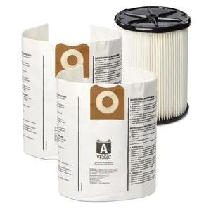 Wet Dry Vac Filter Kit with General Debris Cartridge Filter and Two Dust Bags for Select 12-16 Gal Wet Dry Vacs