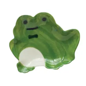 Hand-Painted Frog Stoneware Trinket Dish - 3-3/4 x 3-in