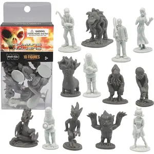 SCS Direct Humans Vs Aliens Space Monster Action Figure Toy Playset 10 Pieces- Unique Characters- Great for Party Favors, Decoration, RPG Gameplay