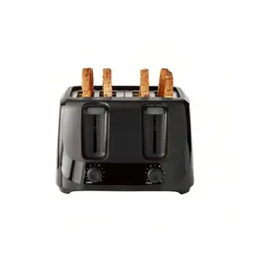 4-Slice Toaster with 6 Adjustable Browning Levels & High-Lift Lever| Removable Crumb Tray & Easy-Clean Design for Even Crispy Toast| Compact Countertop Appliance (Matte Black)