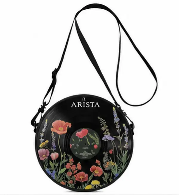 ildflower Vinyl Record Crossbody Bag  | Retro Cottagecore Round Purse women luxury house design chain cheap jeans black cartoon outdoor travel unique little fashionable shop doll boutique go to
