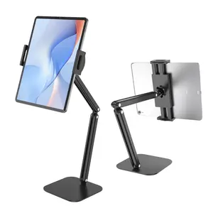 Multi-angle Adjustable Folding Stand - Compatible with iPad & Mobile Phones - Portable Monitor Holder for Office, Watching TV Series & Live Streaming - Cellphone Foldable Landscape Mount Man Space Smartphone