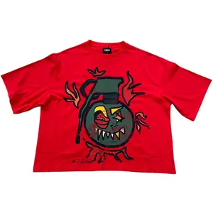 LGNDZ ' Evil Granade ' Oversized Cropped T-Shirt (Red) LG1409