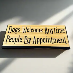 Hand Carved Sign - Dogs Welcomee