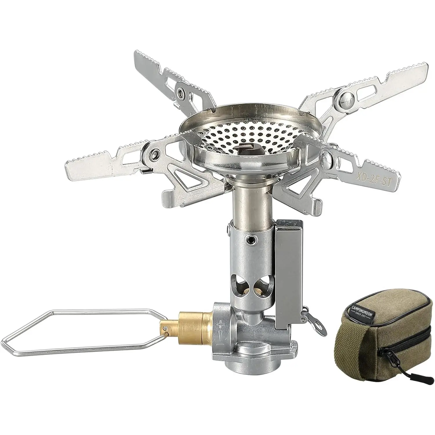 Canister Top Stove Portable Compact Foldable w/ Regulator w/4Flex w/igniter XD-2F ()