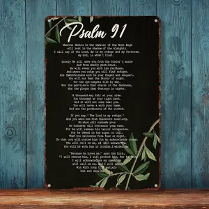 8x12 Inch Aluminum Metal Sign, Vintage Christian Verse Wall Art Decor, Inspirational Religious Scripture Decorative Sign for Home Living Room Bedroom
