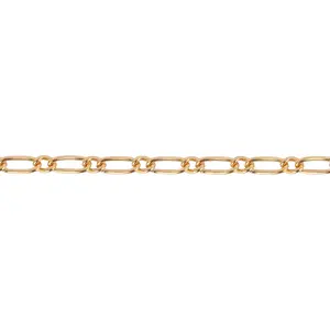 1.5mm Figaro 1+1 Dainty Chain for Permanent Jewelry, 5ft, 14K Gold Filled "Mini Hermes"