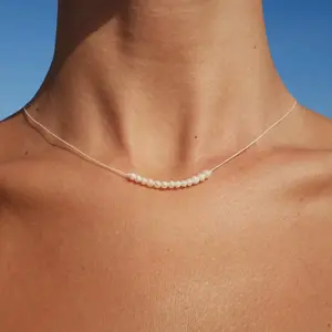 N.OO6 Necklace with Pearl Design and Simple Chain