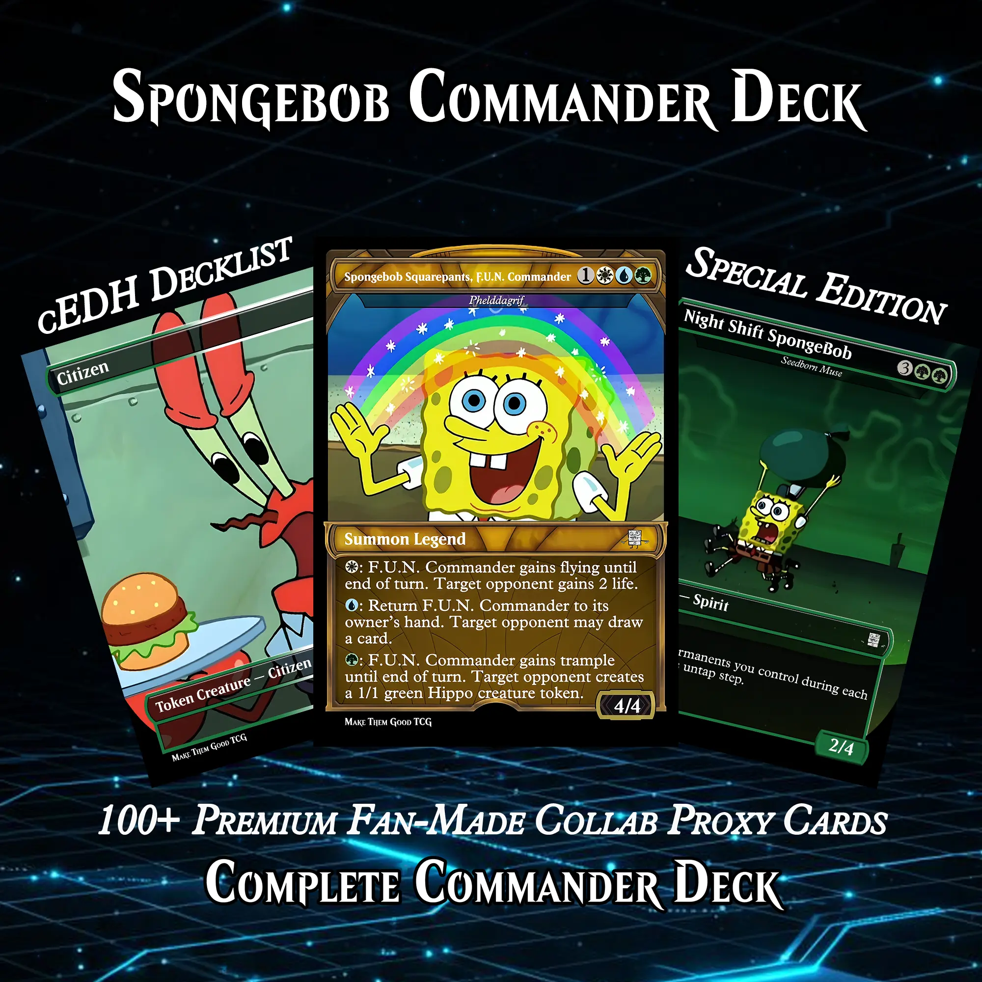 SPONGEBOB SQUAREPANTS MTG PROXY COMMANDER DECK