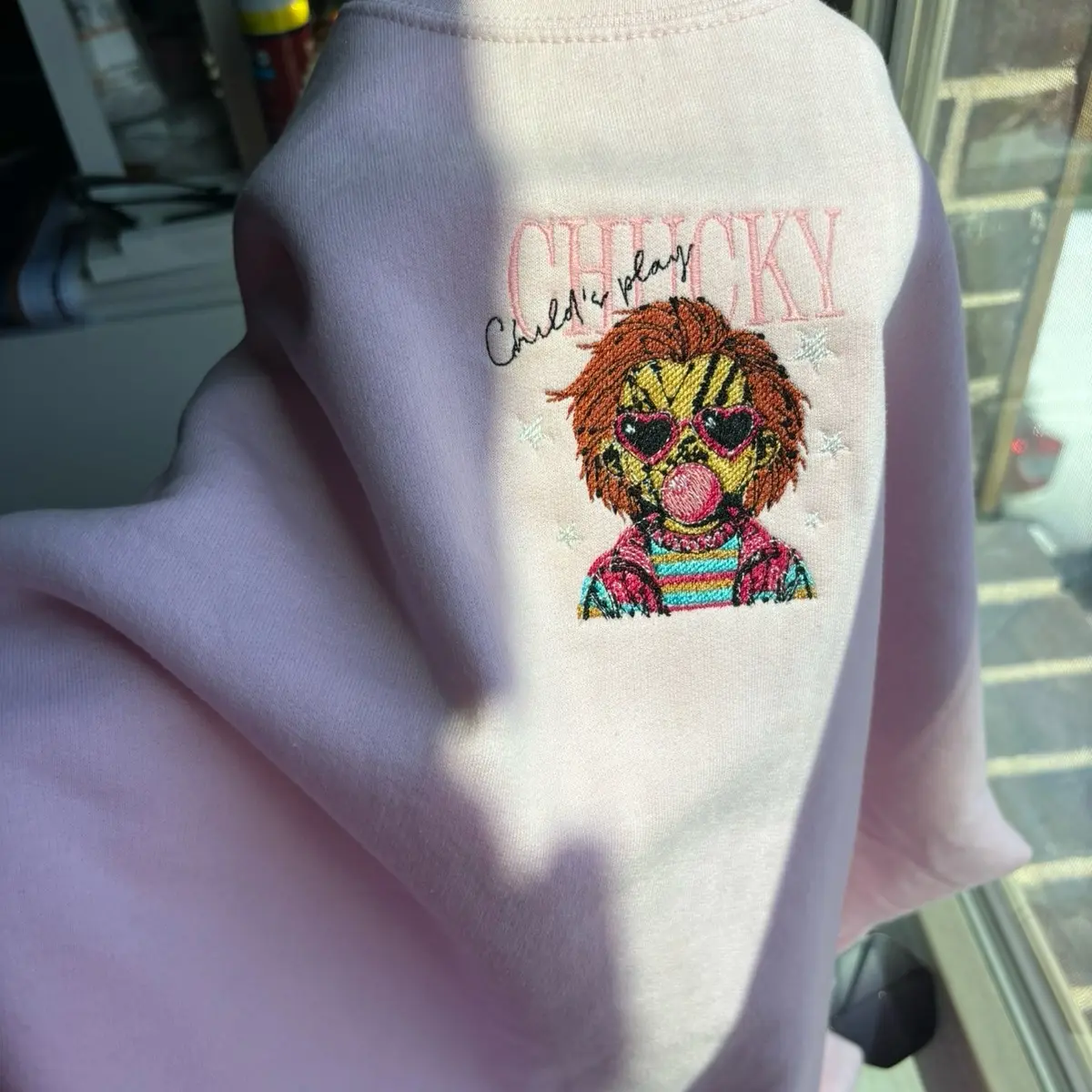 chucky pink sweatshirt