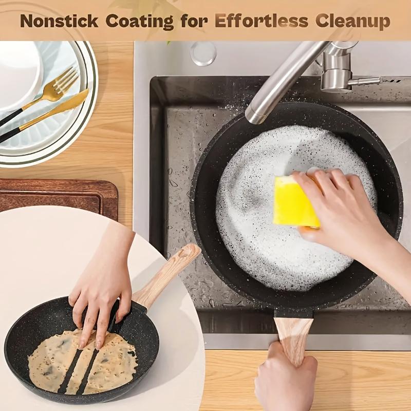 Non-stick Cookware, Non-stick Electric Stove Cookware, Granite Cooking Tools, IncludingFrying Pans, Pans, Pot Pads, Essential Kitchen Cookware, Gifts for Family And Friends, Christmas Gifts