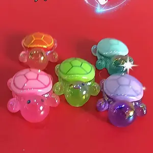 5 Piece Glow-In-The-Dark Colorful Turtle Resin Cartoon Accessories, DIY Car Decorations, Car Hanging Decoration, Home Decoration Ornaments, Car Trinkets