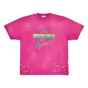 Balenciaga Women's 90/10 Large Fit Vintage T-Shirt Dark Pink