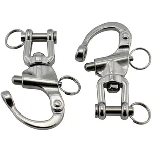 2Pcs Marine Swivel Snap Shackle， 316 Stainless Steel Quick Release Diving Clips Swivel Snap Hook for Sailboat Spinnaker Halyard Yacht