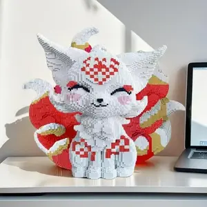 7399-Piece Gold Nine-Tailed Fox 3D Puzzle Set, DIY Model Building Kit, Perfect Gift for Birthdays and Holidays