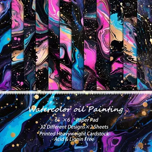 24sheets(6*6in) Watercolor Texture Scrapbook Paper Pads,Perfect for Mini Gift Packaging,Bullet Journals,Arts Crafts,Scrapbooking Supplies,Junk Journal Kits,DIY Crafts,Festival Greeting Cards