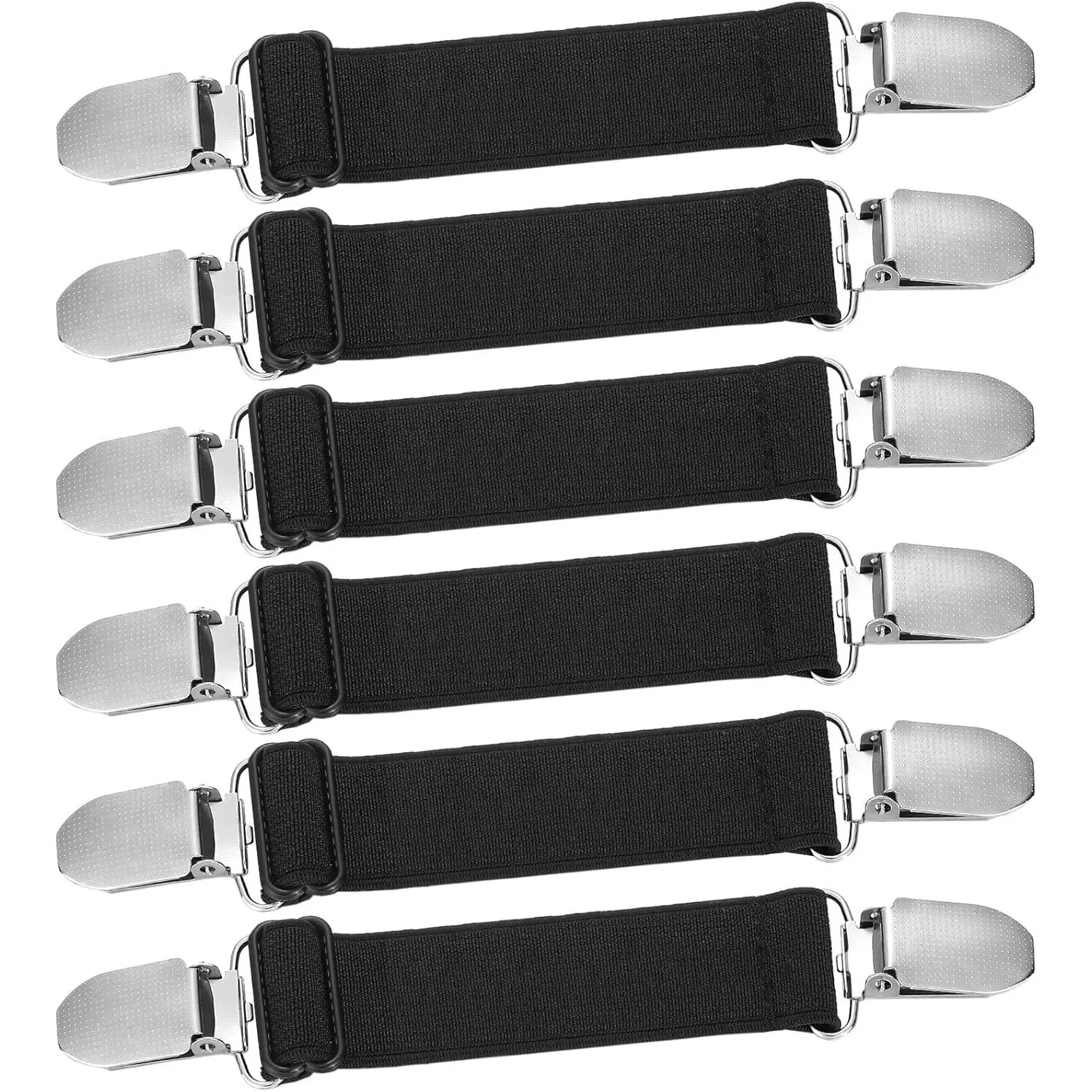 6 count Pant  Tightener  Cinch Clip Belt Adjustable Elastic Pant Clip Women Men