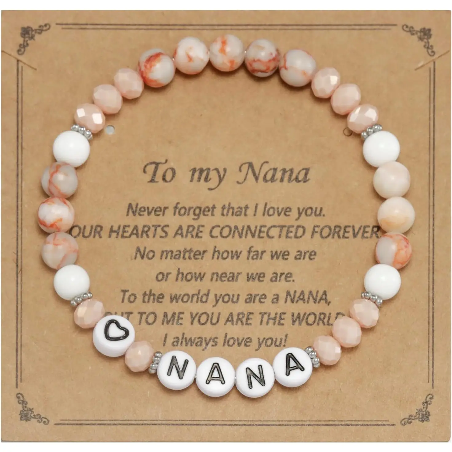 Gift for Nana from Grandson Grandkids Bride Grandmother Worlds Best Nana Ever Bracelet