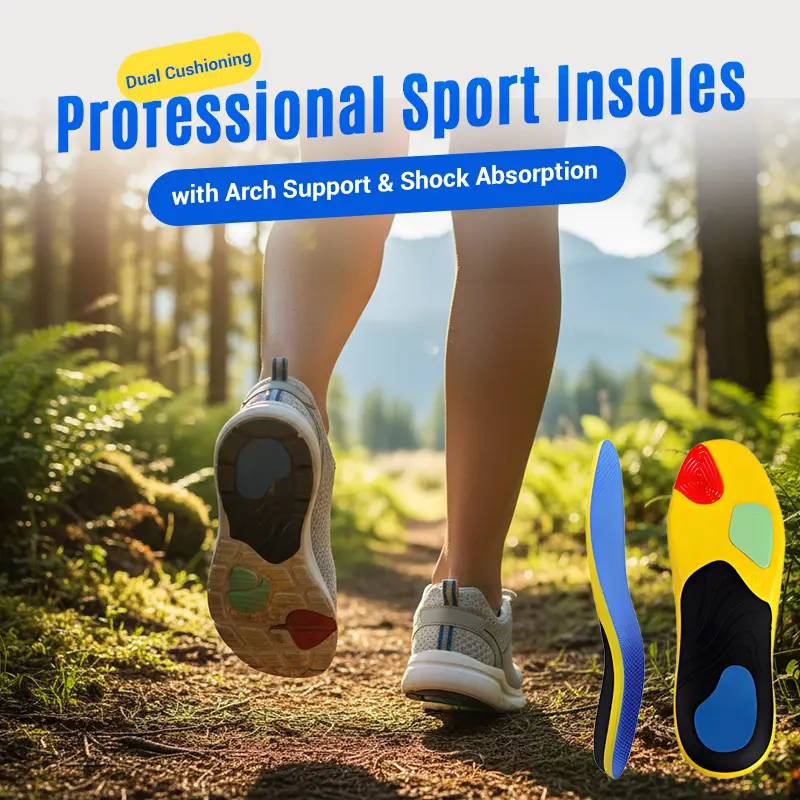 Professional Shoe Insoles with Arch Support, Shock Absorption for Sports Activities