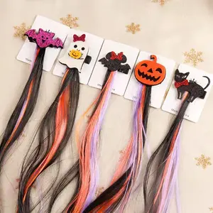 Creative Halloween Hair Clips Bat Ghost Pumpkin Wig Halloween Party Cosplay Hair Accessories Holiday Photography Props