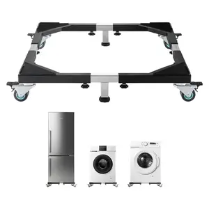 【DealsForYouDays】VEVOR Fridge Stand Mobile Base, 1200 lbs Load Capacity, Washing Machine Stand with 8 Locking Twin Wheels and 4 Brakes, 23-36.6 Inches Adjustable Furniture Dolly for Washer, Refrigerator and Dryer