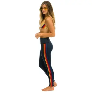 FULL LENGTH HI-RISE 5 STRIPE LEGGINGS - NAVY