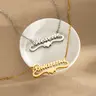 AS063  For Wife Girlfriend Customized Stainless Steel Love Double Layers Design Name Necklace DIY Gift To Make Mom Cry Necklace Best Gift For Mother's Day